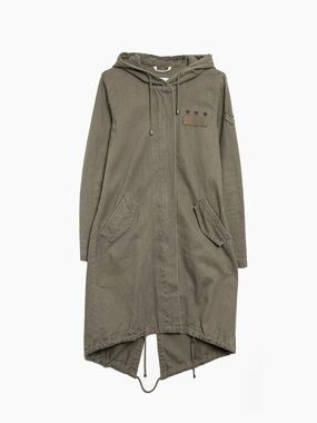 TOM TAILOR DENIM Khaki Cotton Field-Inspired Utility Casual Coat Size S